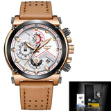 Luxury Leather Sports Chrono Watch