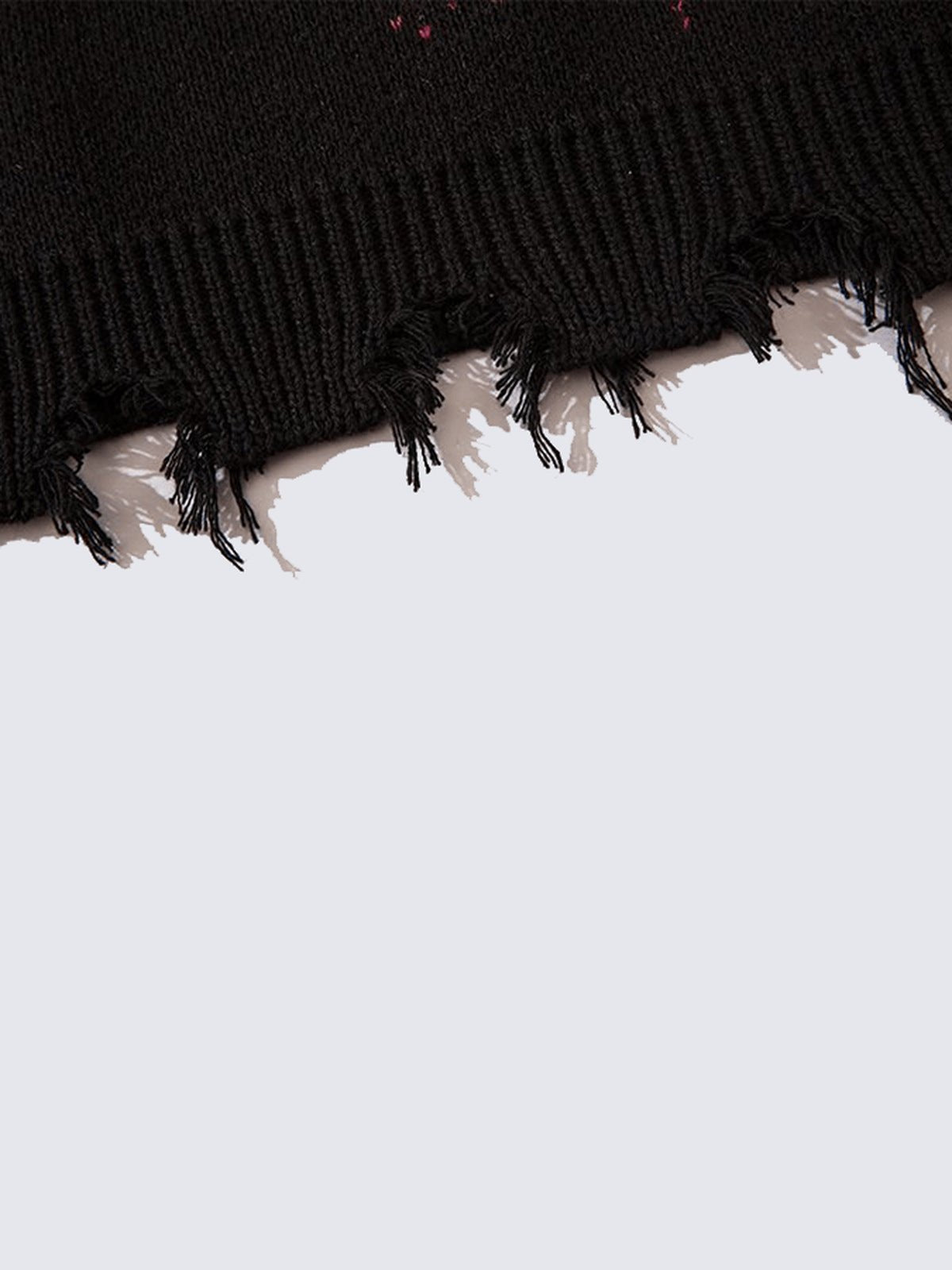 Punk Star Pullover – ausgefranster Saum im Detail | XoKool