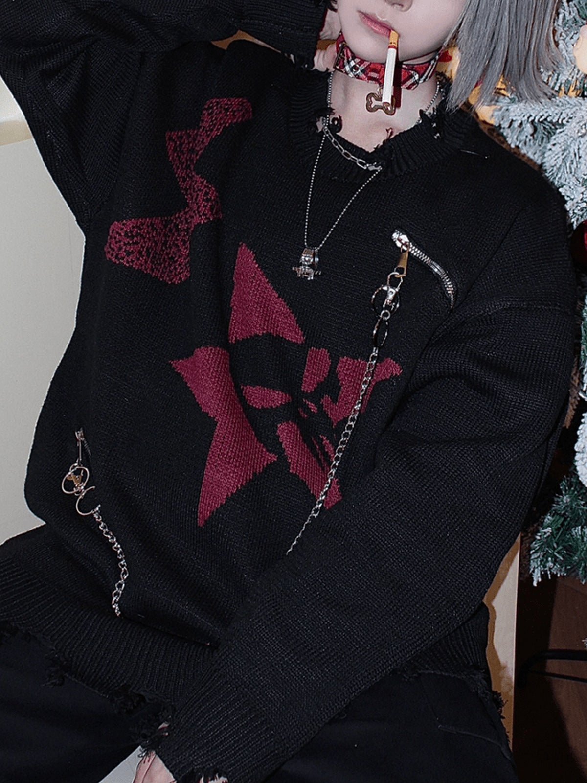 Punk Star Pullover – am Model, Vorderseite | XoKool