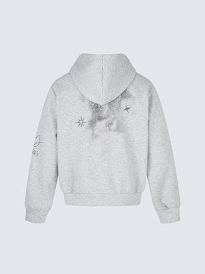 Puppy Zip Hoodie – Grau, Rückseite flach | XoKool