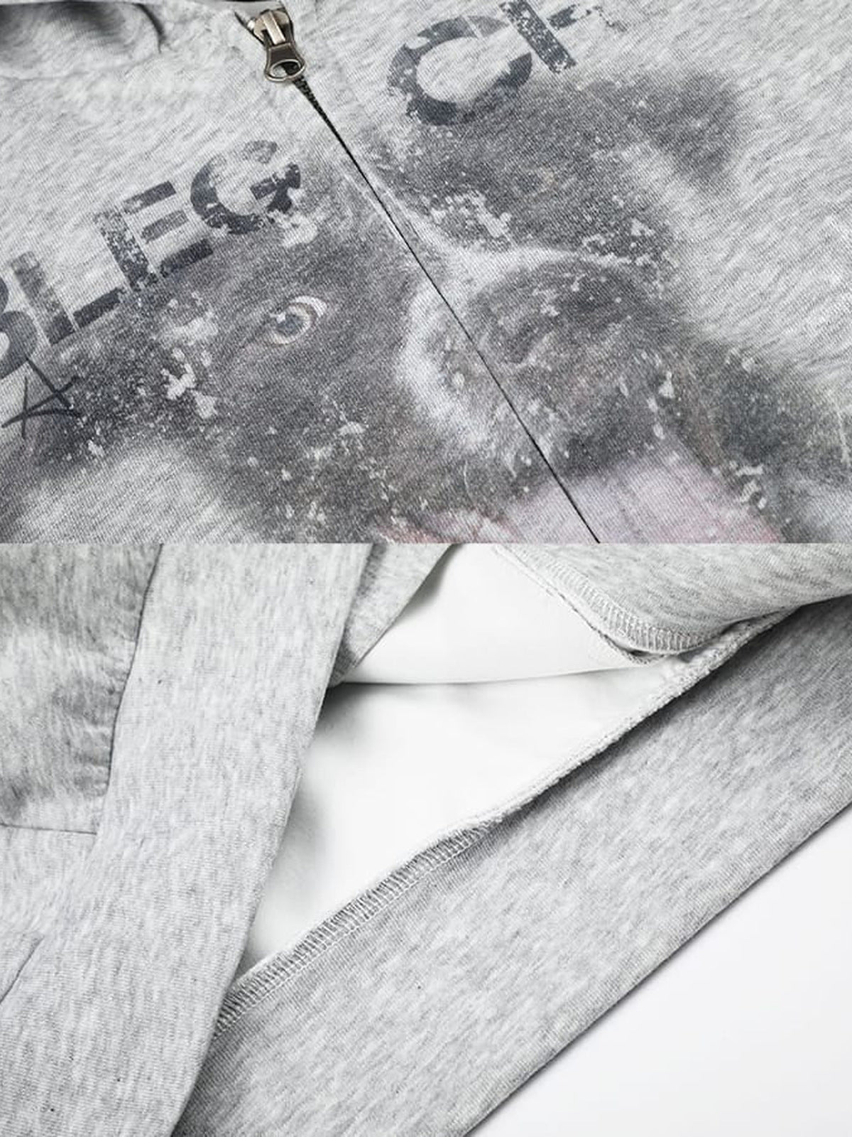Puppy Zip Hoodie – Nahaufnahme Print und Reißverschluss | XoKool