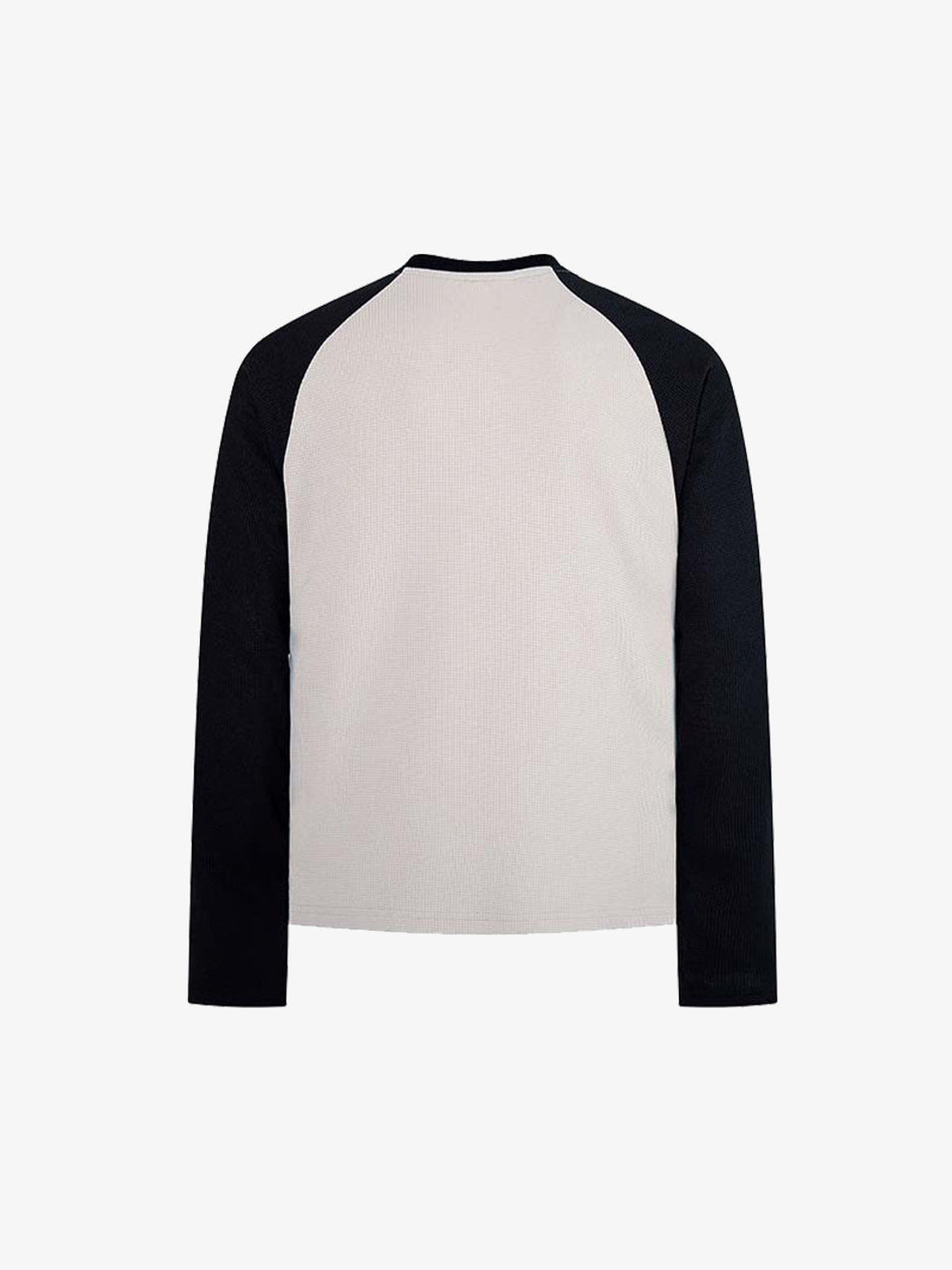 Raglan Long Sleeve Shirt with Newspaper Print – Back flat lay | XoKool