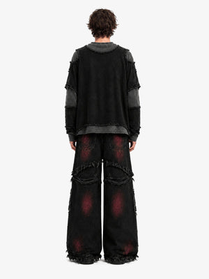 Layered raw edge tee – on model, back | XoKool