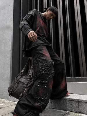 Layered raw edge tee – street photo, on model (alt) | XoKool