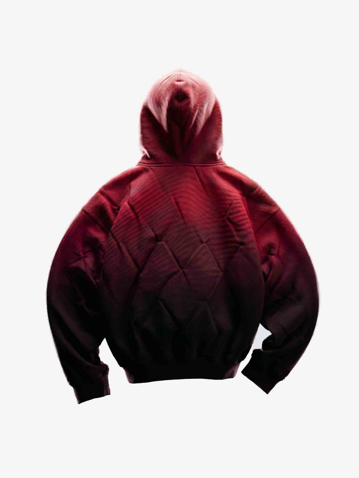 Red and Black Ombre Oversized Hoodie – back view | XoKool