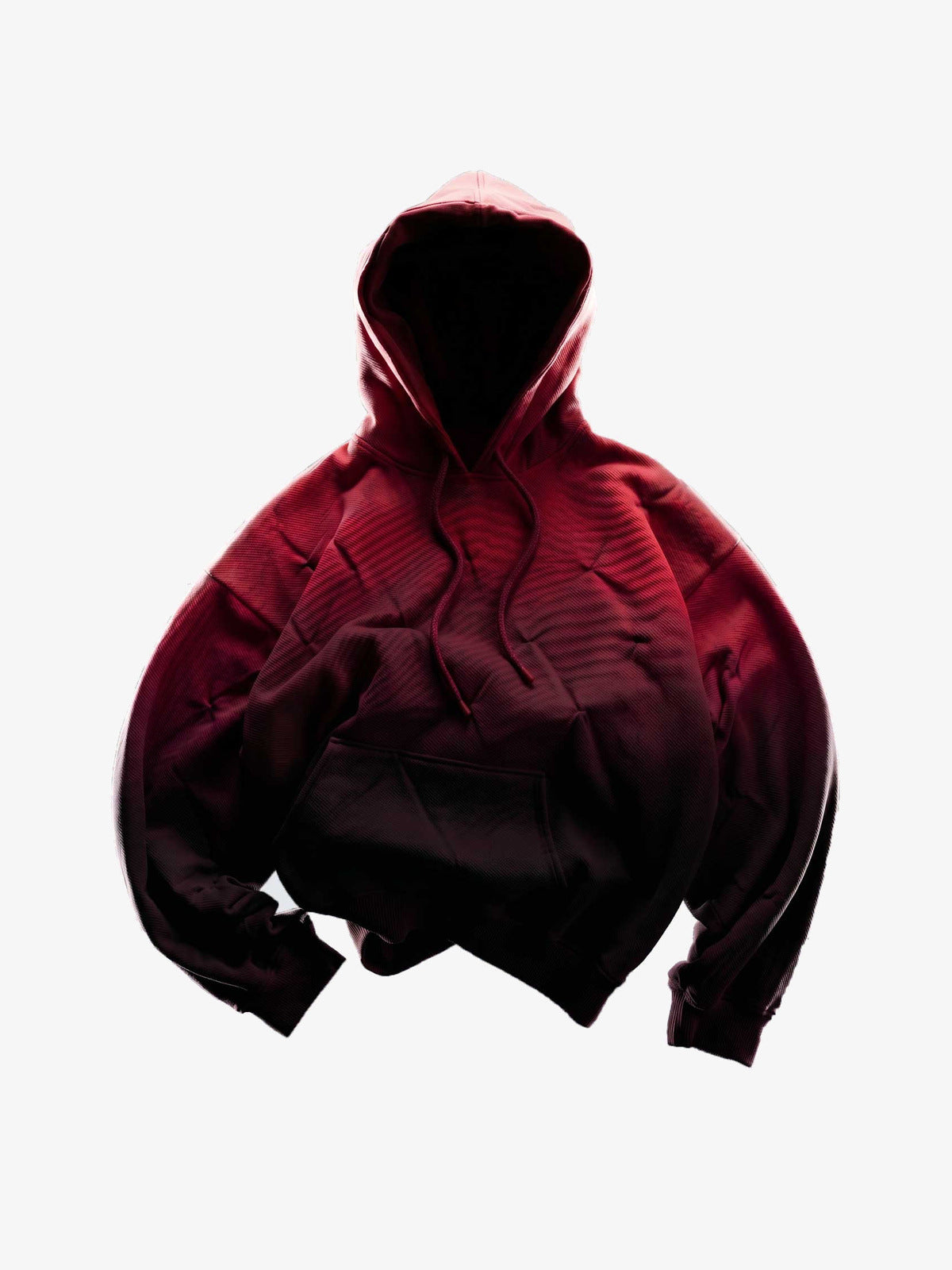 Rot-schwarzer Ombre Oversized Hoodie – Vorderansicht | XoKool