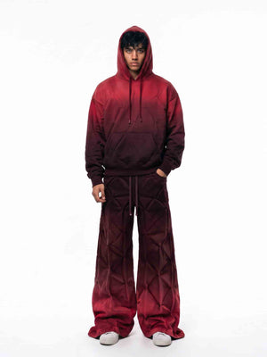 Red and Black Ombre Oversized Hoodie – on model, front | XoKool