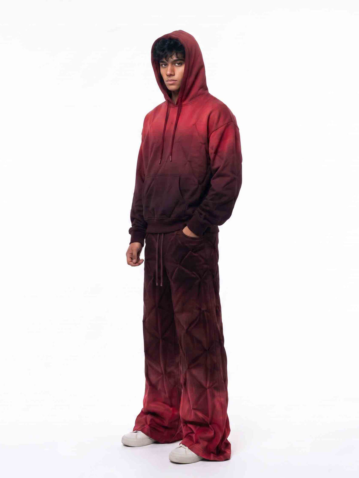 Ombre oversized hoodie – on model, side | XoKool