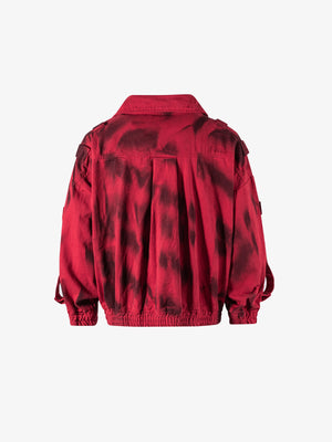 Chaqueta con estampado spray rojo – rojo, vista trasera | XoKool