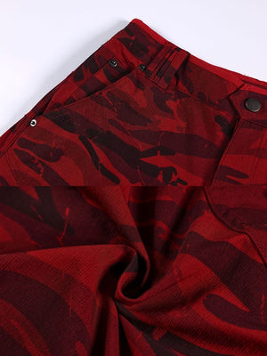 Rote Camo Cargoshorts – Bund und Stoff Nahaufnahme | XoKool