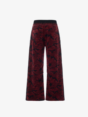 Red Camo Wide Leg Pants with Raw Hem – Back view | XoKool