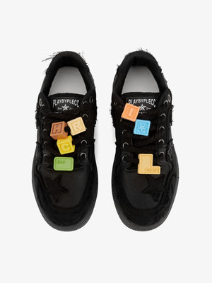 Zapatillas skate negras con estrellas – vista superior | XoKool