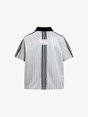 Polo collar soccer shirt – Black-trim, back view | XoKool