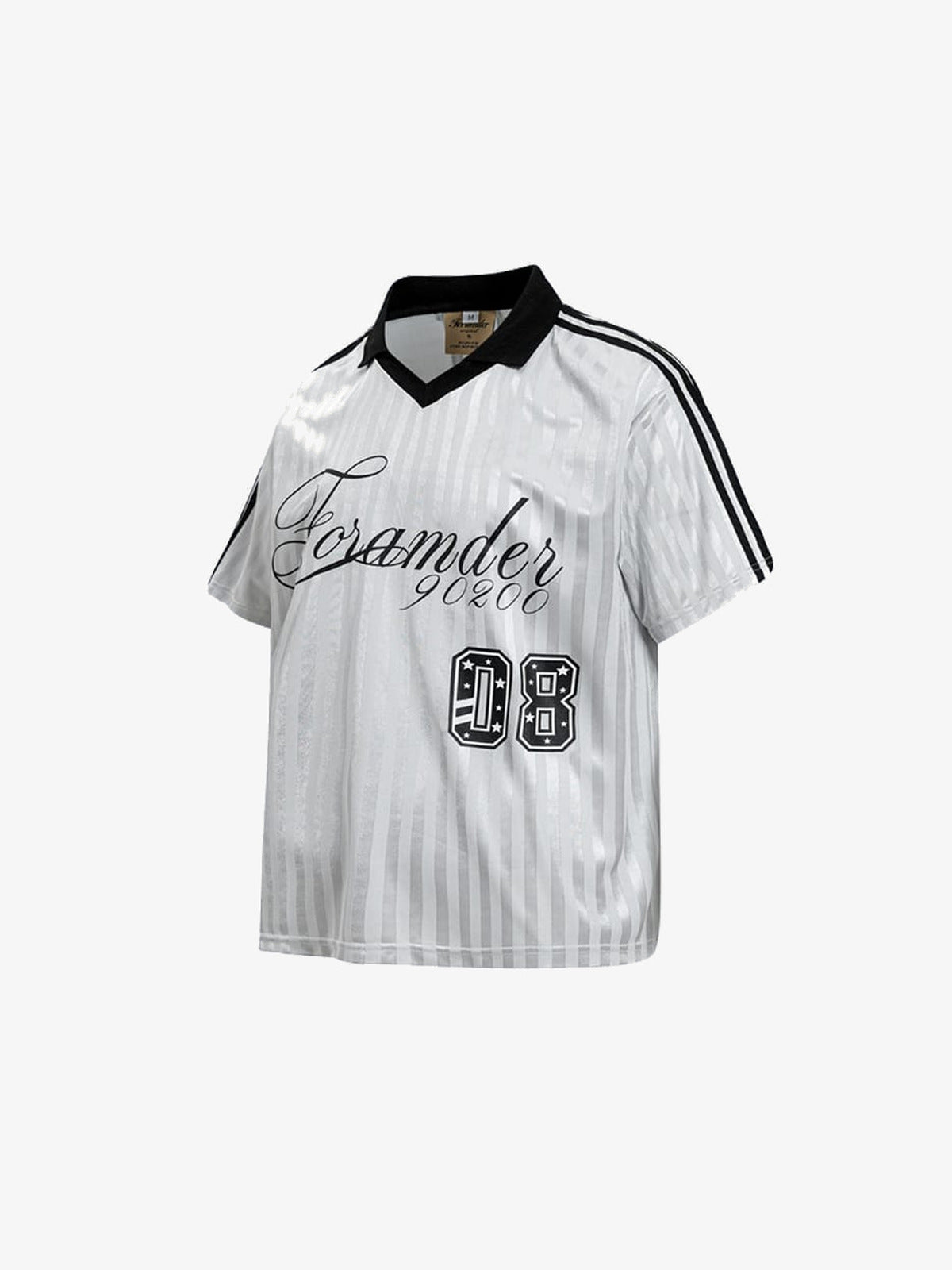 Polo collar soccer shirt – Black-trim, front angled | XoKool