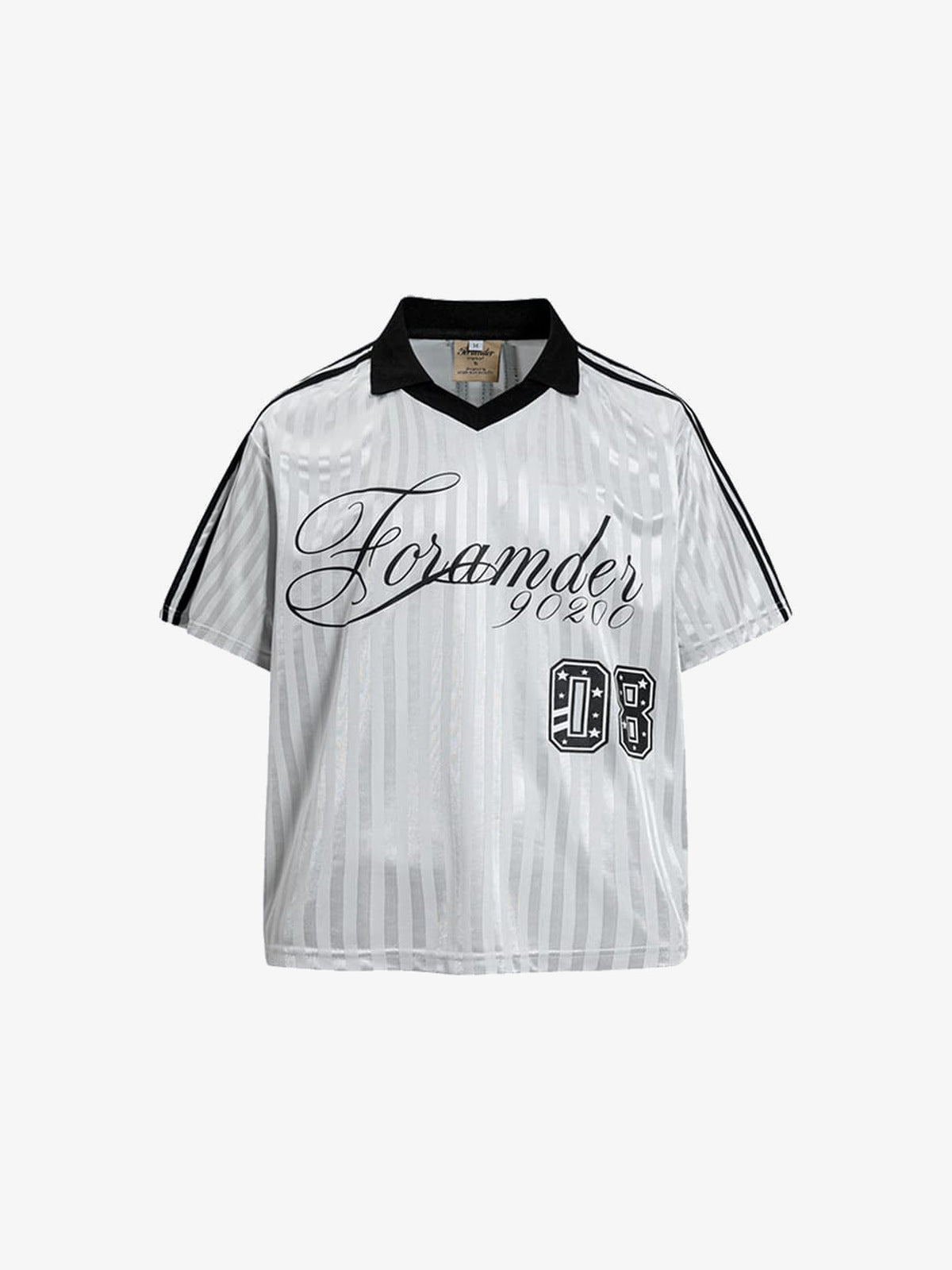 Retro Fußballtrikot mit Polokragen – Schwarze Details, Vorderansicht | XoKool