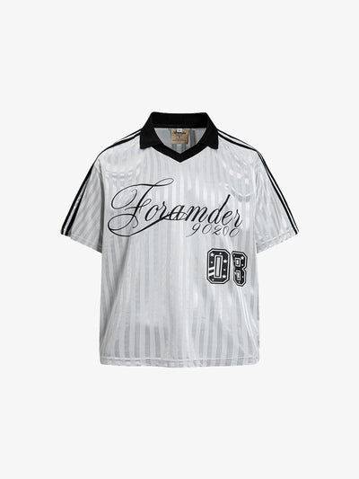 Retro Soccer Shirt with Polo Collar