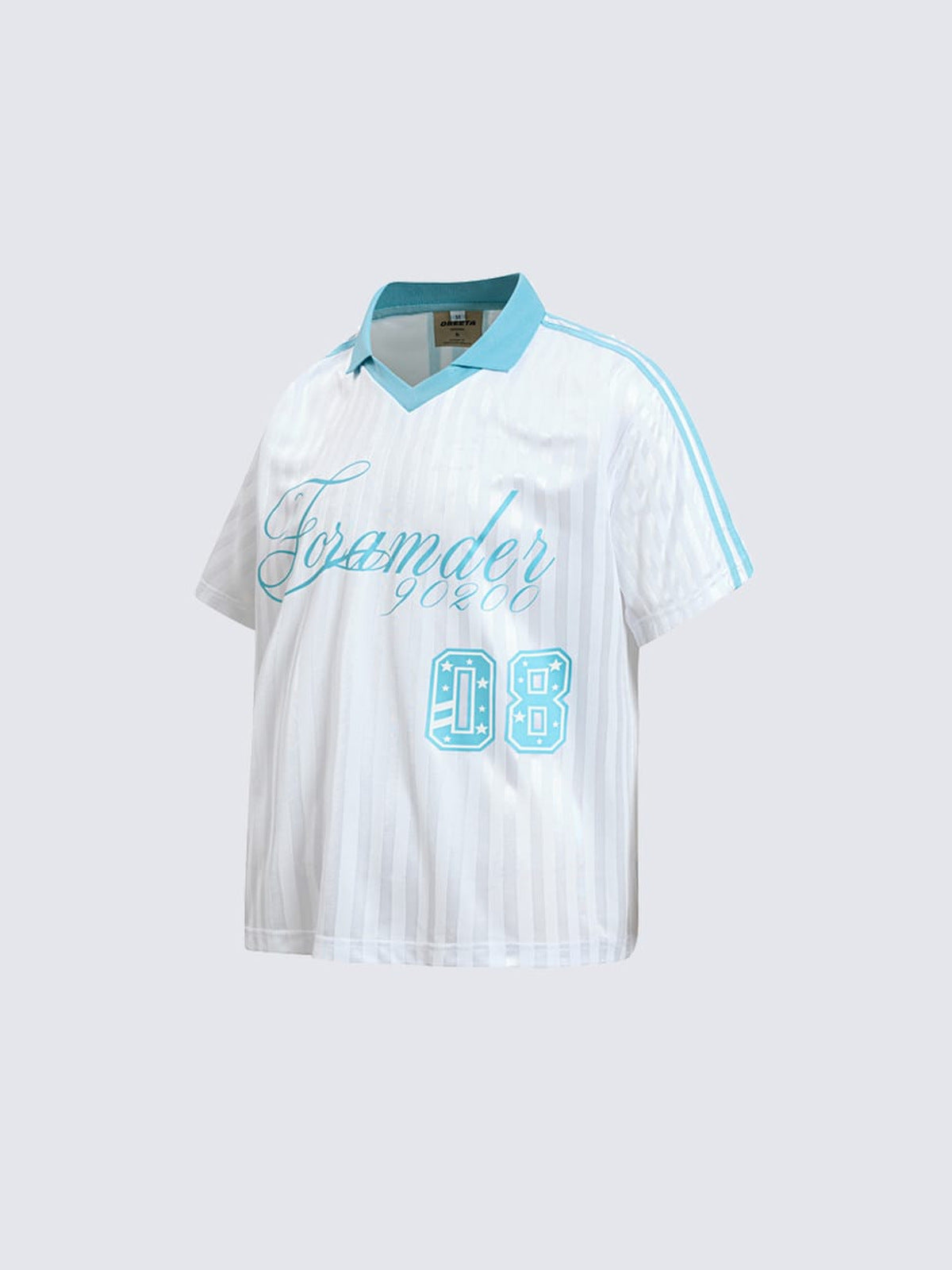 Polo collar soccer shirt – Light blue, front angled | XoKool