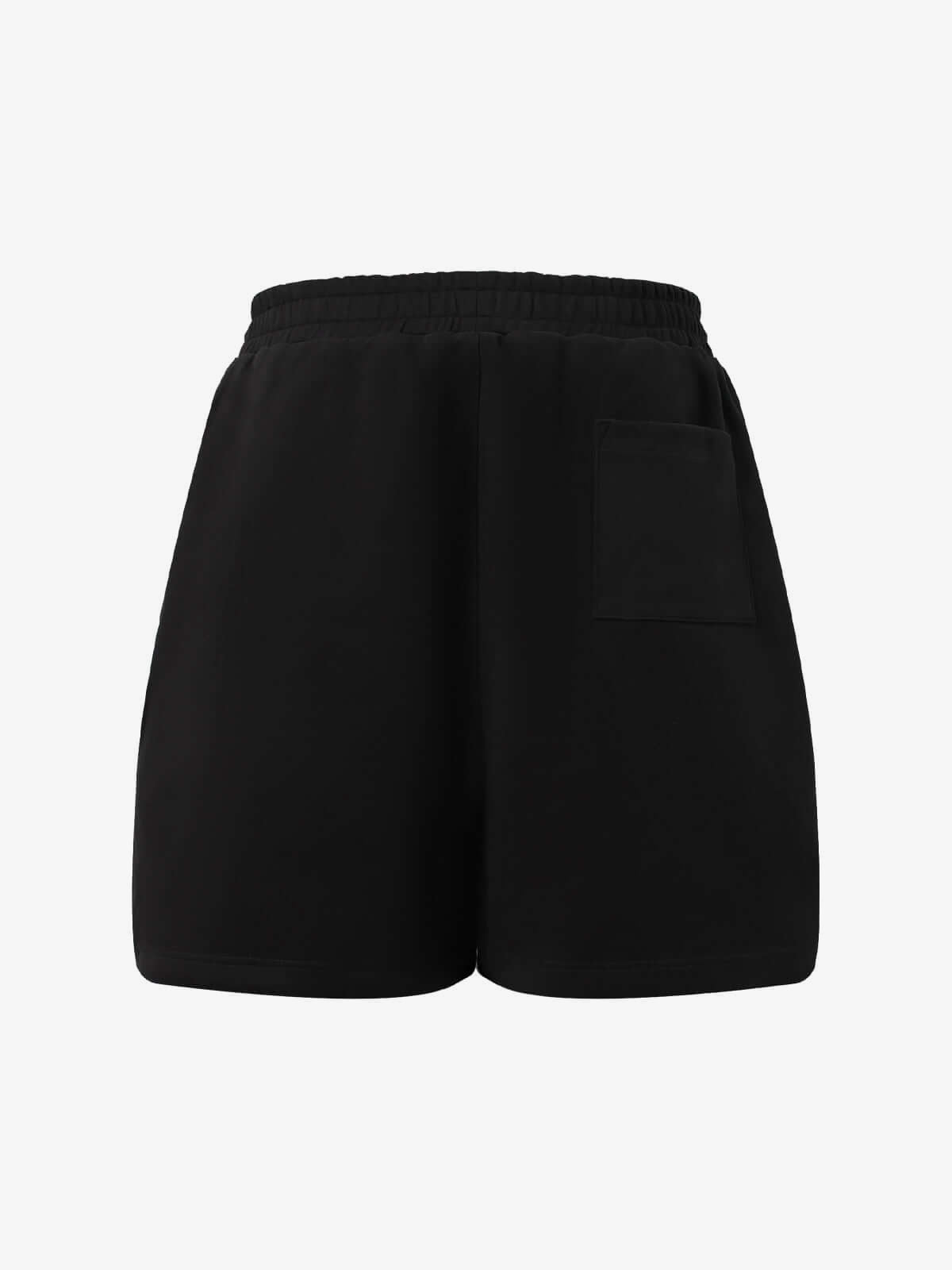 Patch-Shorts – Schwarz, Rückseite flach | XoKool