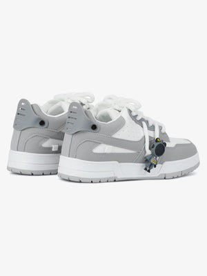 Zapatillas skate con cordones de cuerda – Gris Claro, vista trasera 3/4 | XoKool