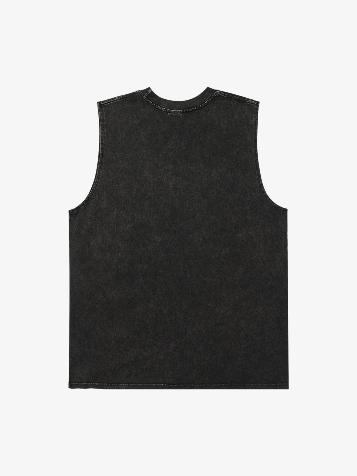 Camiseta sin mangas oversize efecto lavado – Negro, vista trasera | XoKool