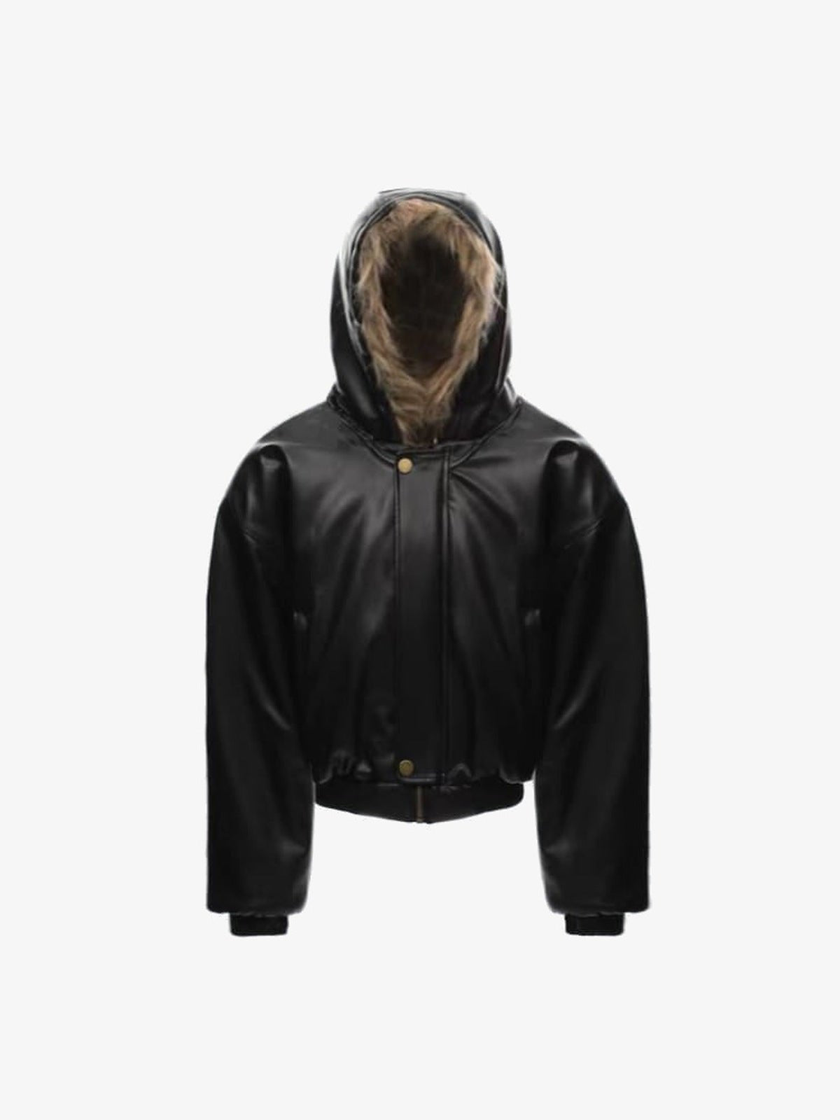 Reversible hooded jacket – Black PU side, front | XoKool