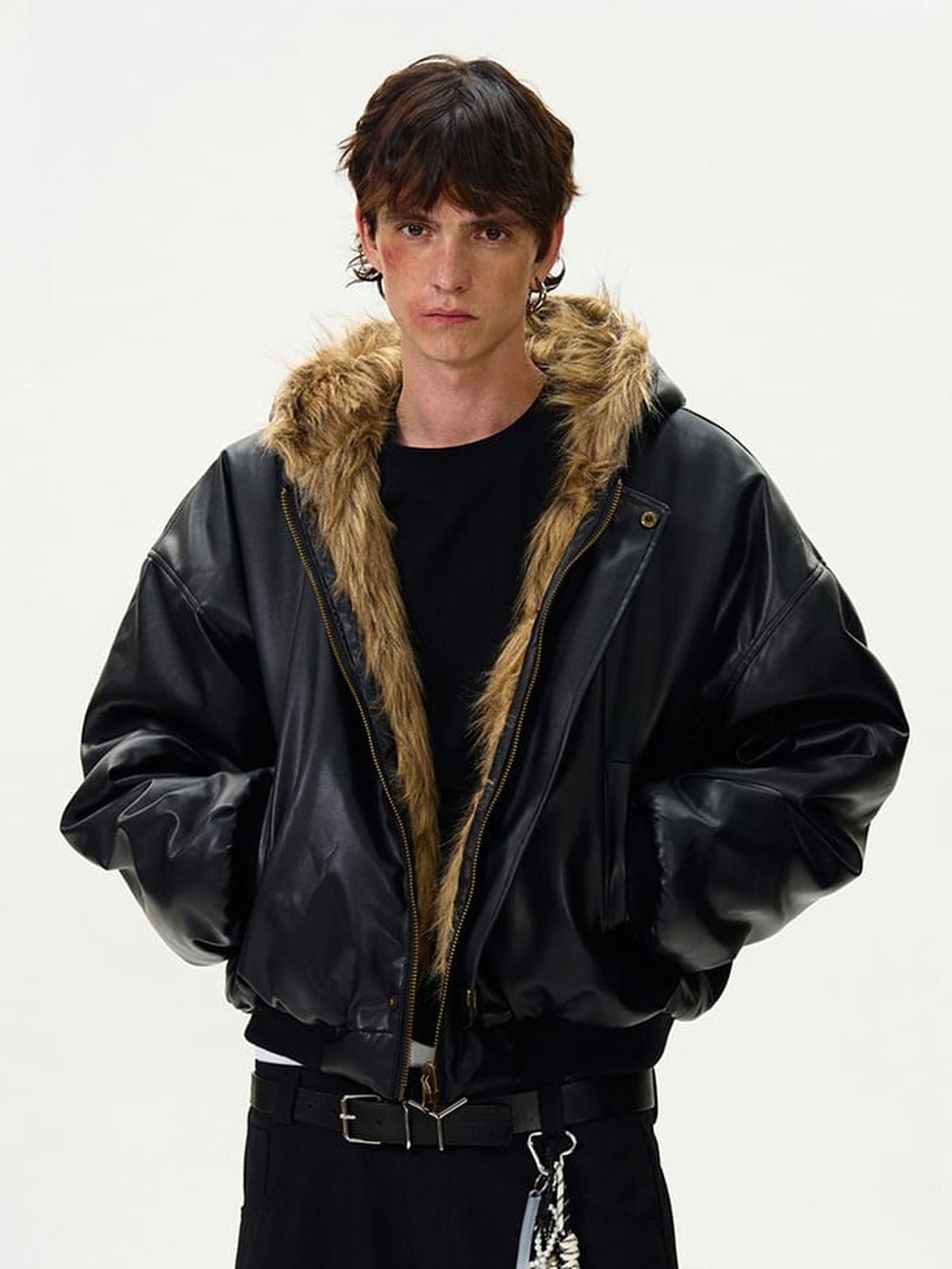 Reversible hooded jacket – on model, PU side | XoKool