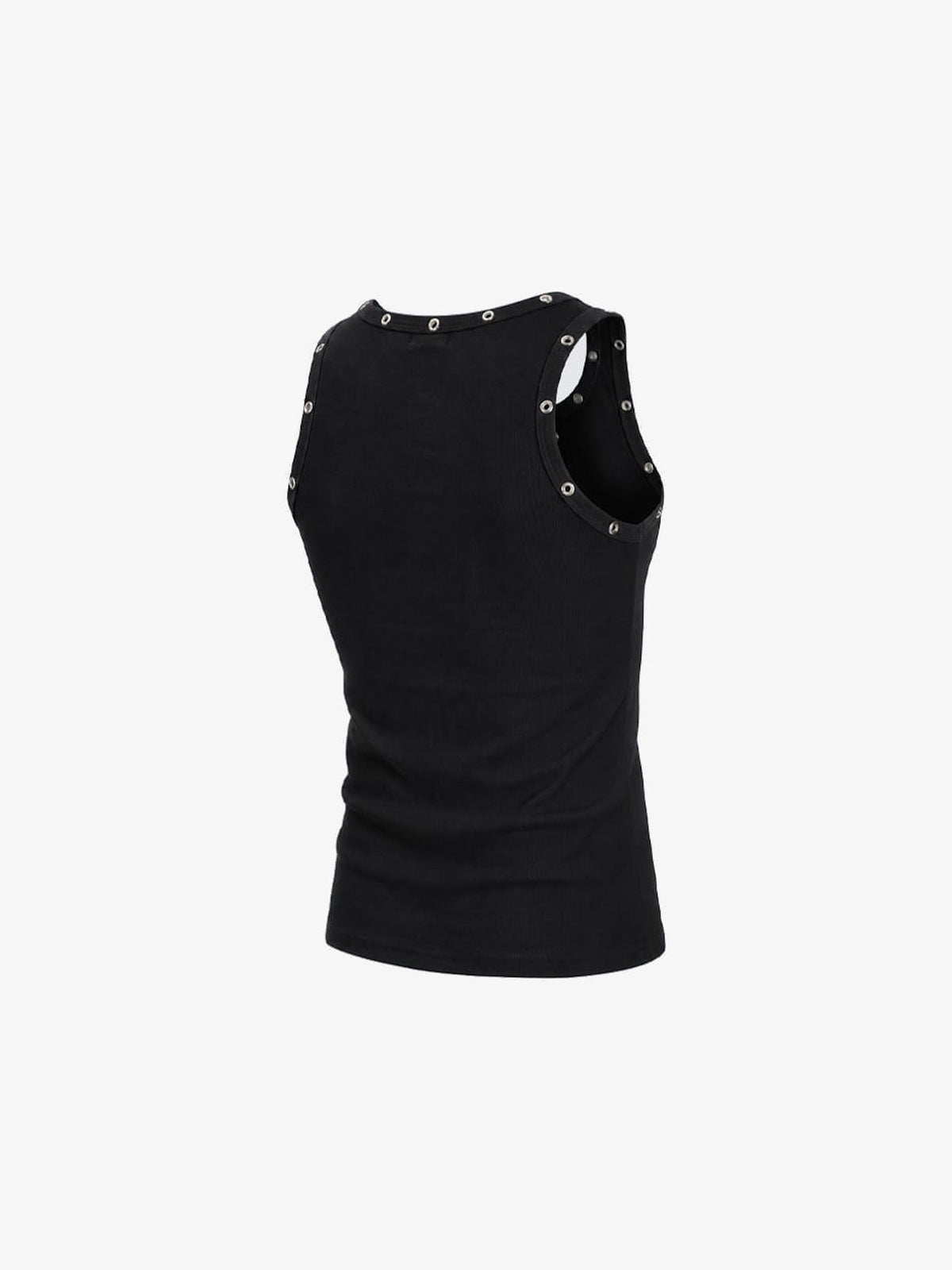 Lace-up tank top – Black, flat back | XoKool