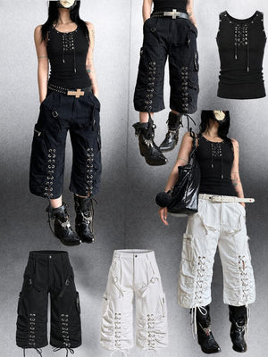Lace-up tank top – outfit collage | XoKool