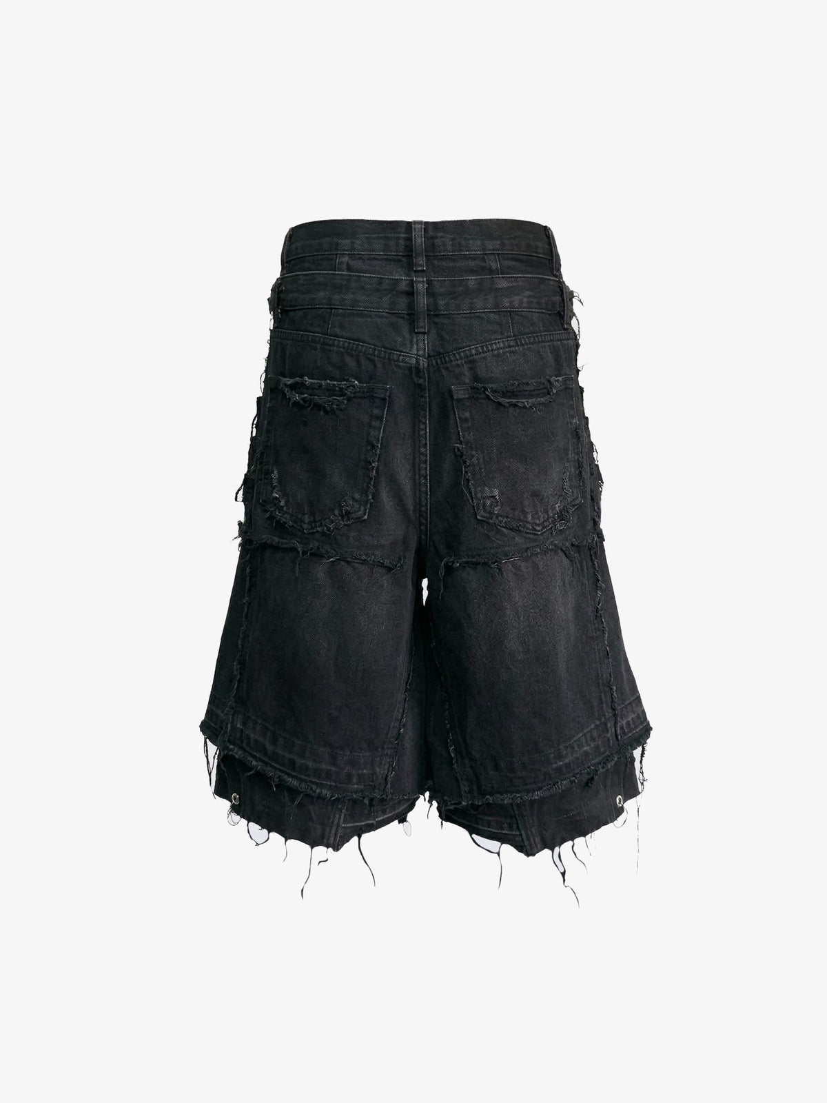 Jorts baggy rotos – Negro, espalda plano | XoKool