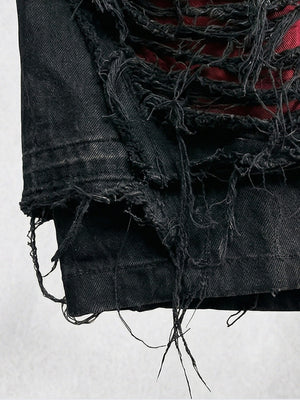 Jorts baggy rotos – Detalle del bajo deshilachado | XoKool
