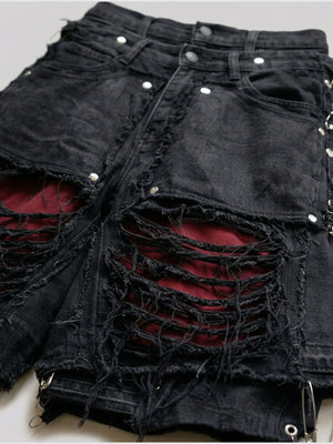 Jorts baggy rotos – Detalle de la cintura y los rotos | XoKool