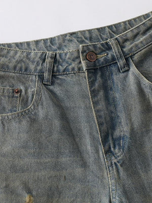 Zerrissene Barrel Jeans in Dirty Wash – Bund und Schlitz im Detail | XoKool