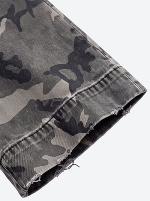 Grey Camo Jeans – camo hem close-up | XoKool
