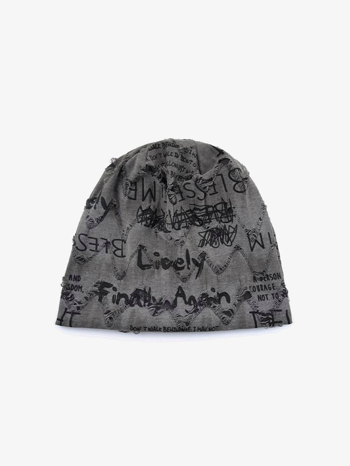 Slouchy Beanie – graue Beanie, flach liegend, Vorderansicht | XoKool