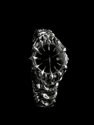 Claw bracelet watch – Black dial, front | XoKool