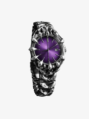 Claw bracelet watch – Purple dial, front | XoKool