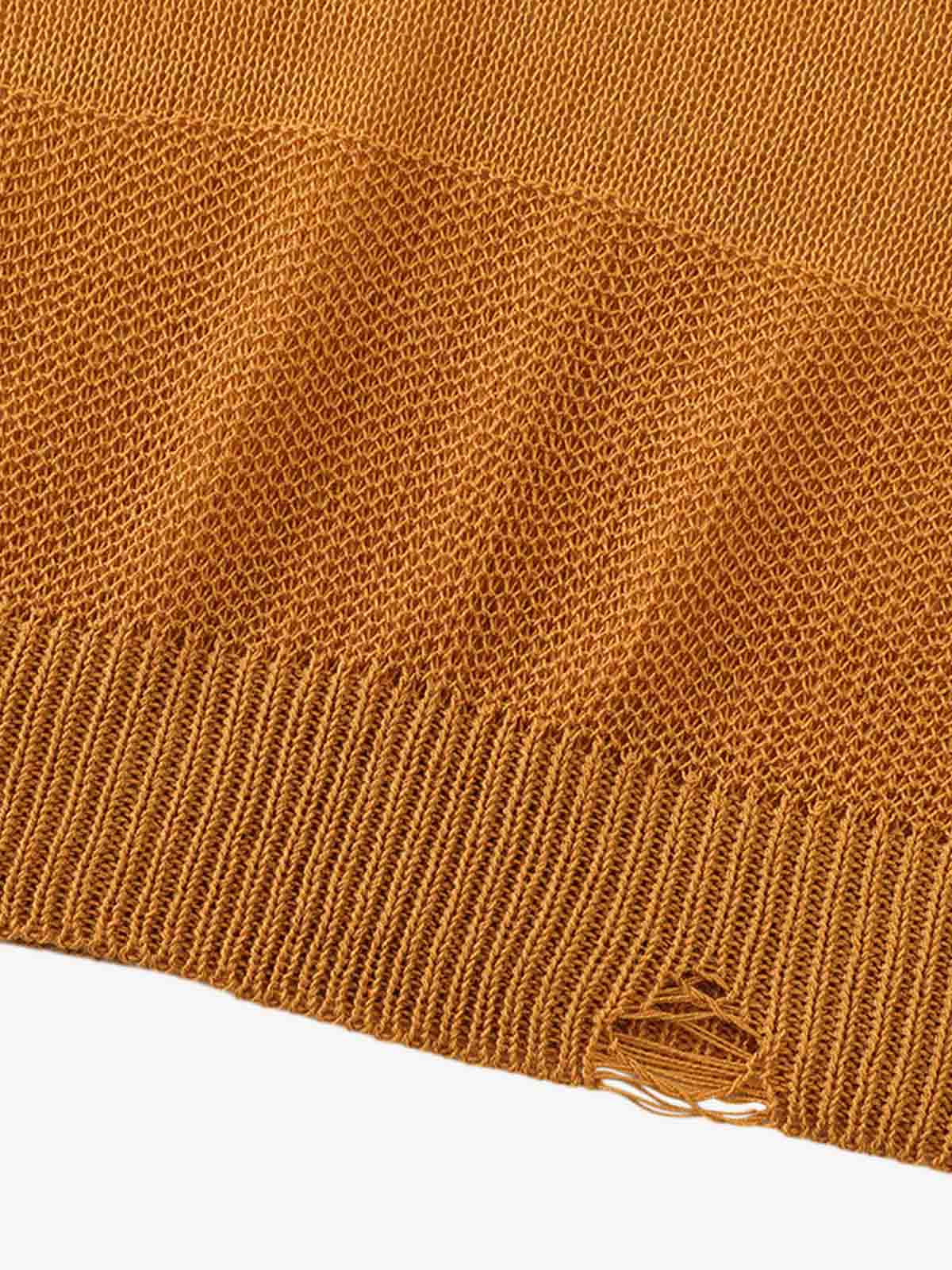 Mesh sweater – Orange, hem close-up | XoKool