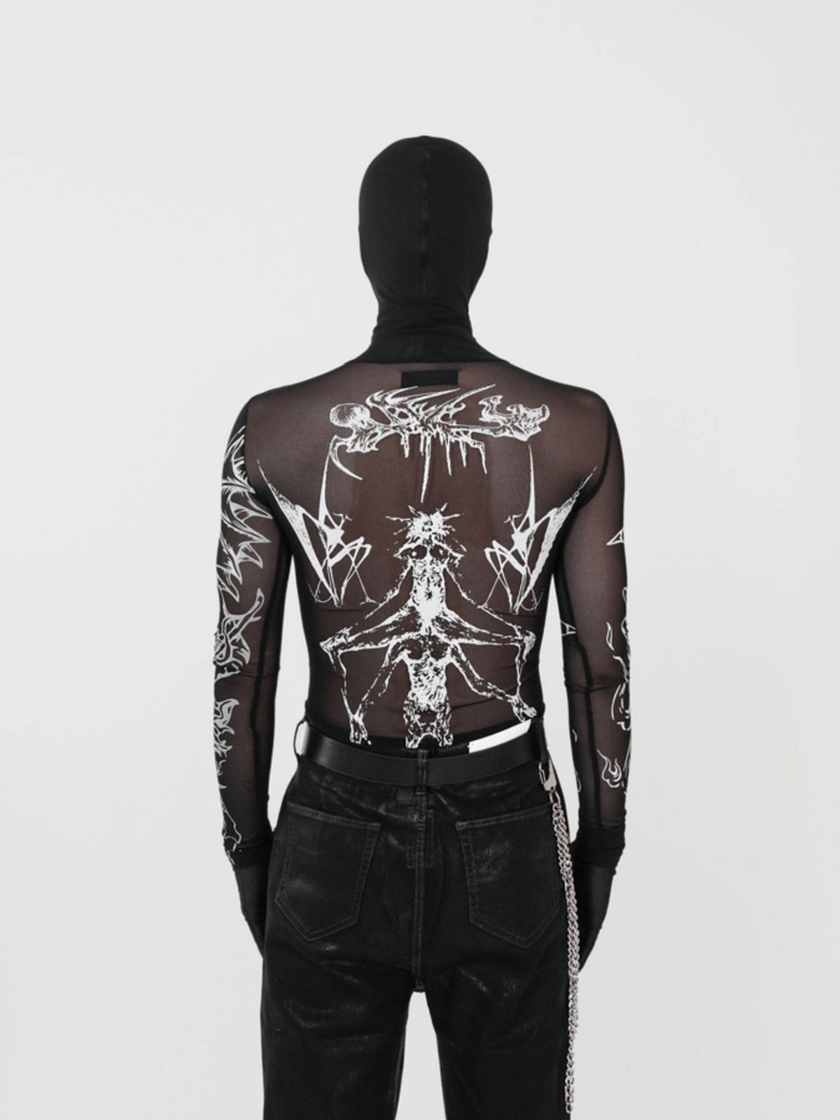 Mesh long sleeve top – on model, back | XoKool