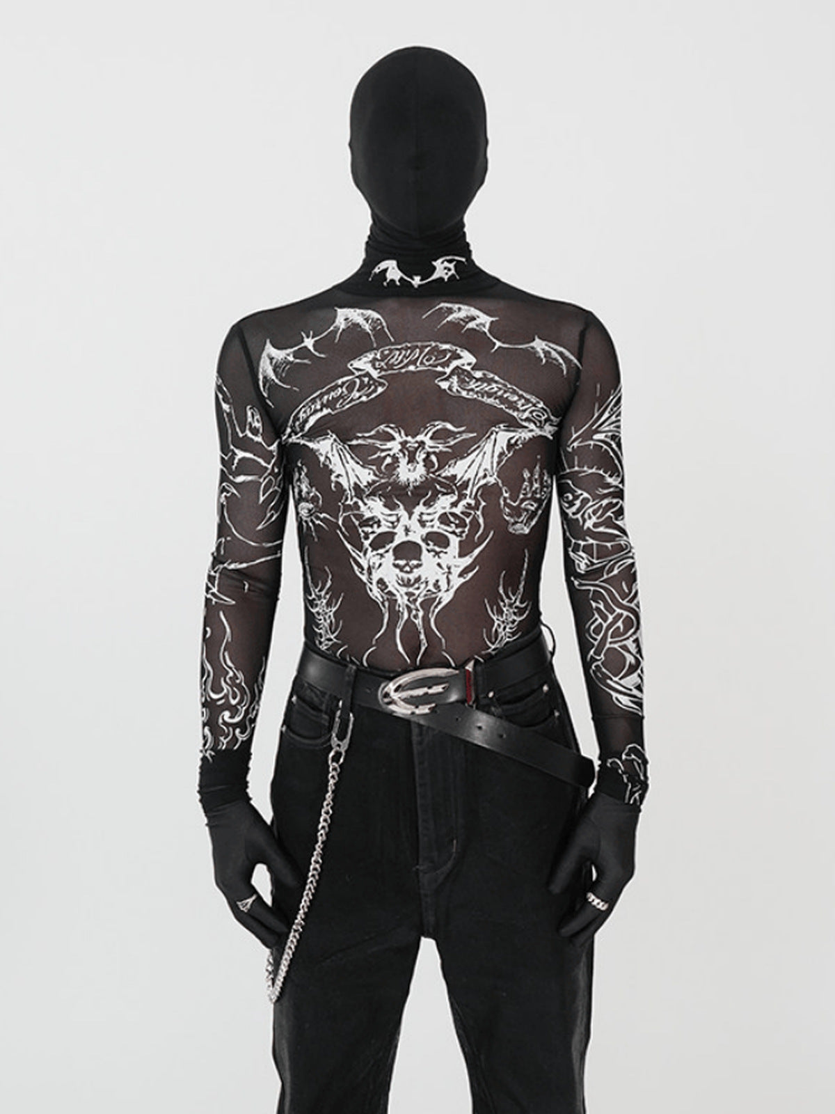 Mesh long sleeve top – on model, front | XoKool