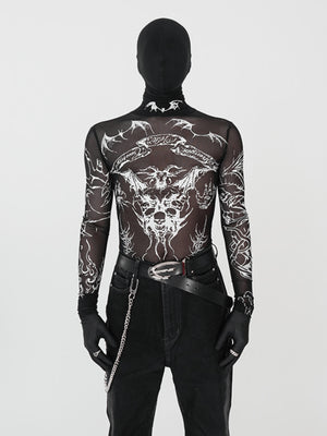 Mesh long sleeve top – on model, front | XoKool