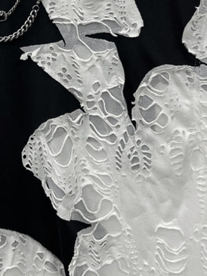 Gothic tank top – White, texture close-up | XoKool