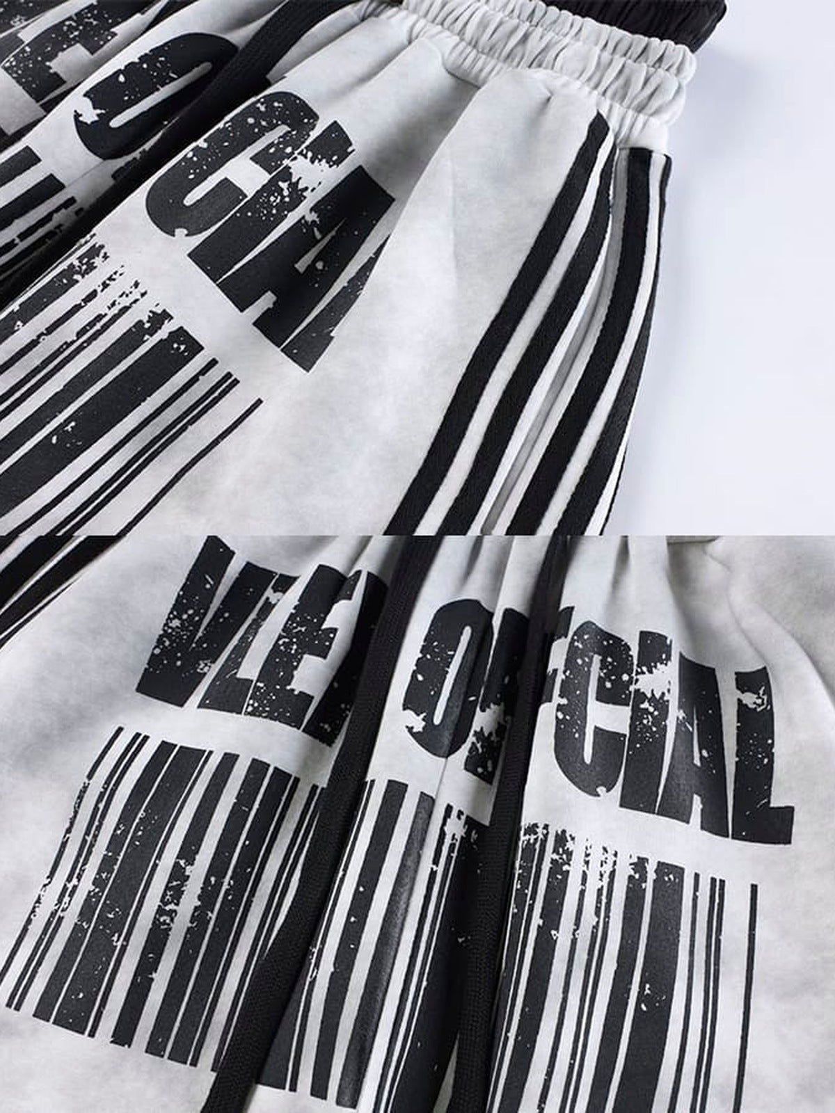 Side stripe sweatpants – Washed Grey print close-ups | XoKool