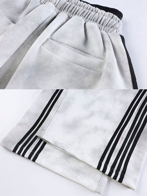 Side stripe sweatpants – Washed Grey waistband and stripe close-ups | XoKool
