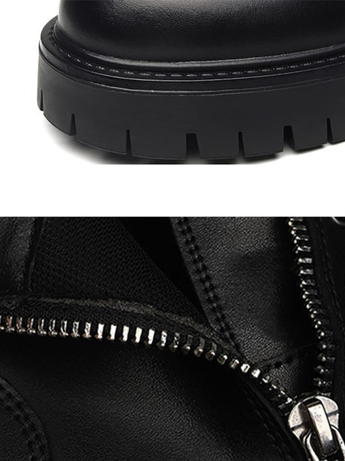 Combat Boots – Nahaufnahmen von Absatz/Sohle und Reißverschluss | XoKool