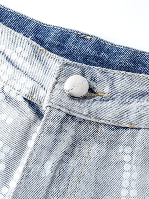 Ombre sequin jeans – button close-up | XoKool