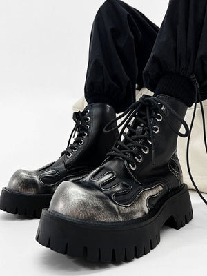 Flame platform boots – on feet, front | XoKool