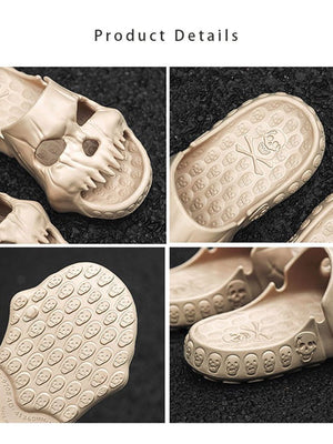 Skull Slides – Detail-Collage, beige Sohle und Fußbett | XoKool