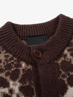 Leopard cardigan – Brown Leopard, inner neck close-up | XoKool