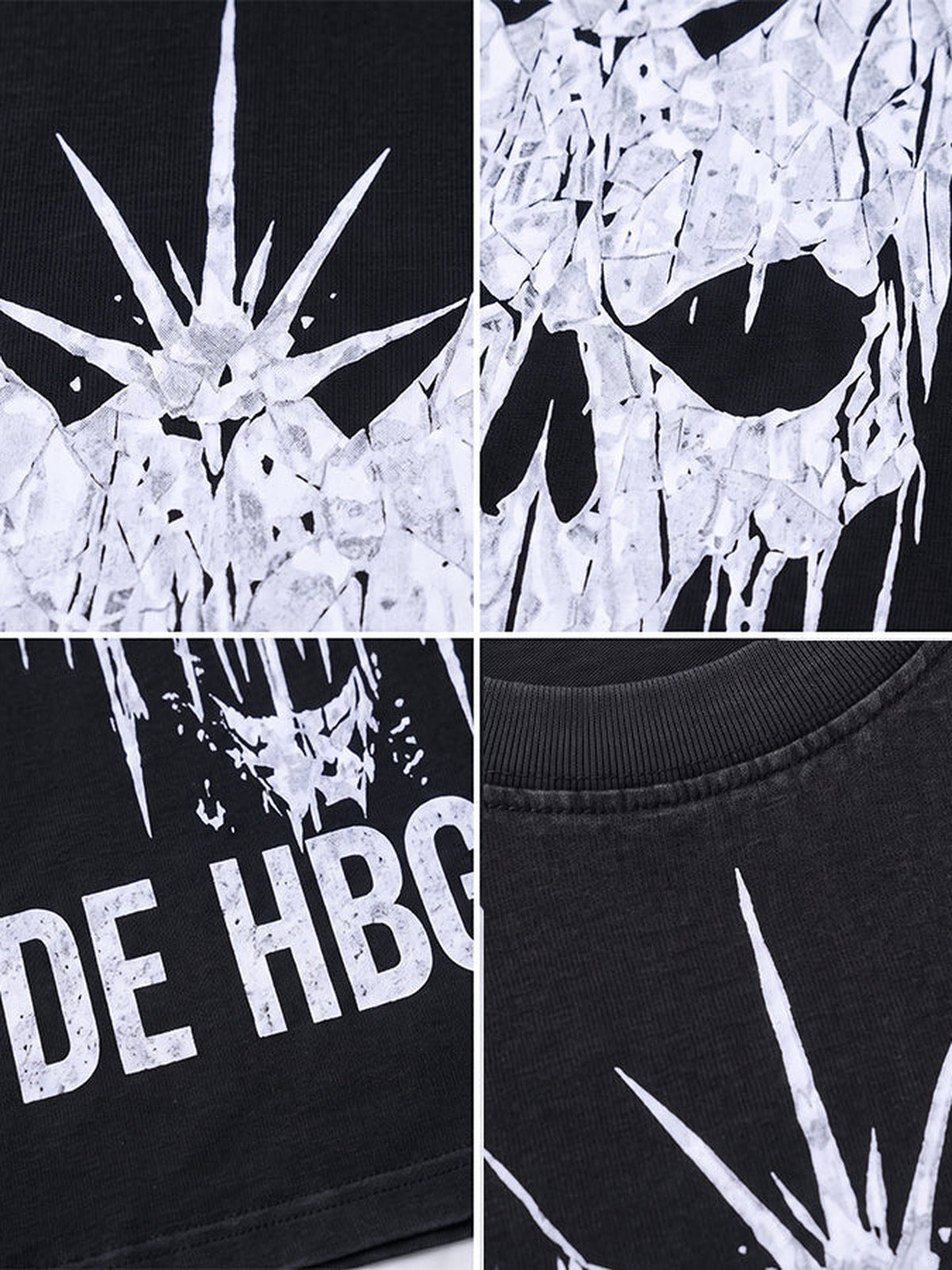 Skull Long Sleeve Shirt – print and collar close-ups | XoKool