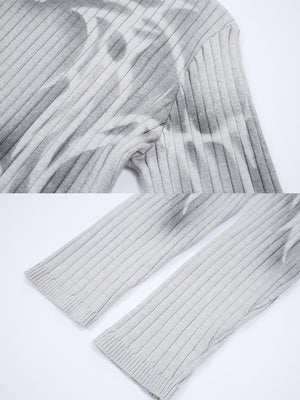 Slim tribal sweater – Light Grey, graphic and cuff close-up | XoKool